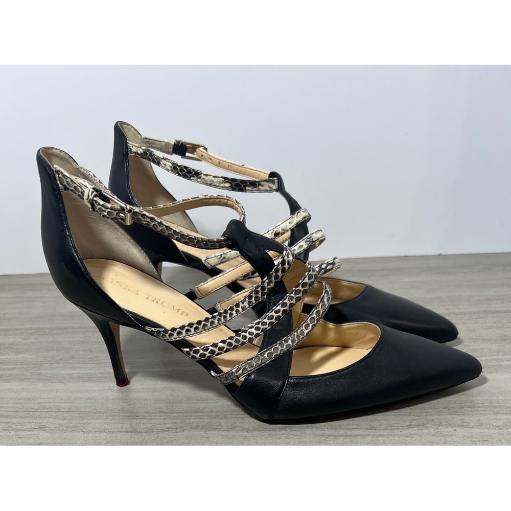 +Ivanka Trump Black Heels Snake
Skin Shoes Women's